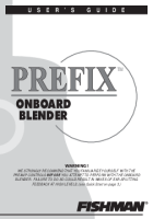 Fender Fishman-Prefix-Onboard-Blender - Owners Manual